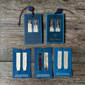 NWT David Donahue metal Dress Shirt Collar Stays - 5 sets for 10 total